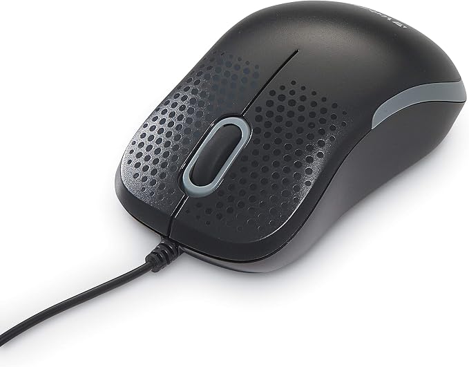 Verbatim USB Silent Corded Optical Mouse - Computer Wired Noiseless and Silent Click Mouse for Mac and PC - Black