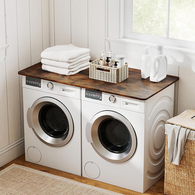 Giantex Universal Wood Table Top, 48 x 24 inch One-Piece Desktop & Sit to Stand Height Adjustable Home Office Desk Frame, Rectangular Workbench Top Board, Countertop DIY, Coffee Bar Tabletop, Brown