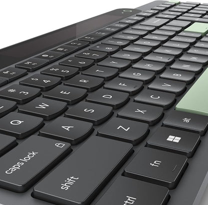Lenovo 800 Self-Charging Bluetooth Keyboard, Uses Ambient Light for Charging, Bluetooth 5.1, Supports 3 Devices, Battery Free, Wireless, Grey