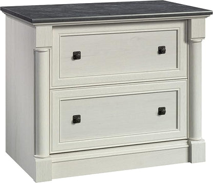 Sauder Palladia 2 Drawer File Cabinet, Lateral Filing Cabinets for Home Office, Hanging File Folders Organizer, Interlocking Drawers, in Glacier Oak Finish