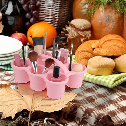 12 Pcs Classroom Caddy Bulk - Plastic 6 Compartments Table Storage Caddy with Handle for School Pencil, Crafts Marker, Crayon Art, Drink Cup Delivery (Macaron Colors)