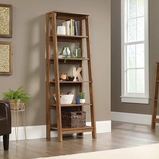 Sauder Trestle 5-Shelf Bookcase/ Book Shelf, Vintage Oak finish