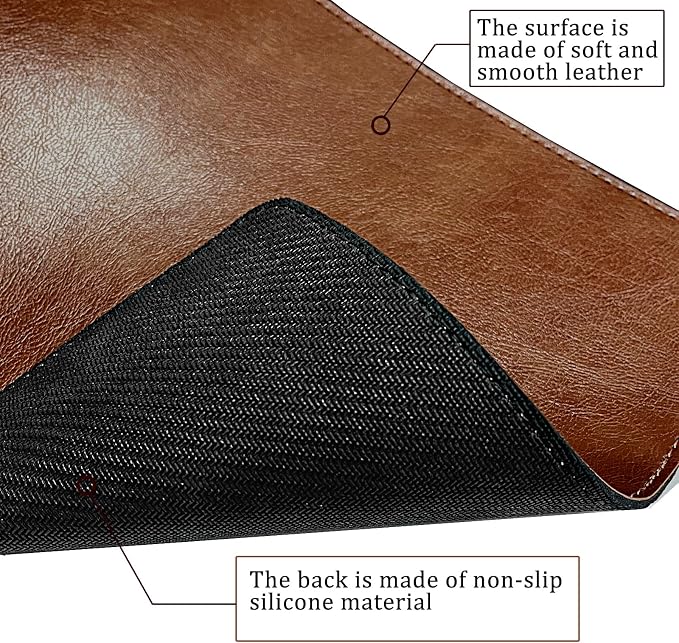 Personalized Leather Custom Mouse Pad with Wrist Rest,Customized Mouse Pads for Desk, for Weddings, Anniversaries, Birthdays,and Special Occasions (A (Brown-Rectangle))