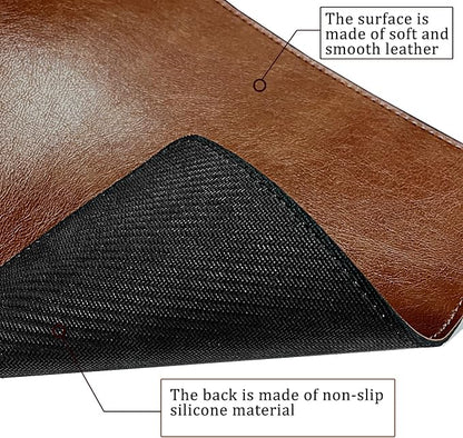 Personalized Leather Custom Mouse Pad with Wrist Rest,Customized Mouse Pads for Desk, for Weddings, Anniversaries, Birthdays,and Special Occasions (A (Brown-Rectangle))