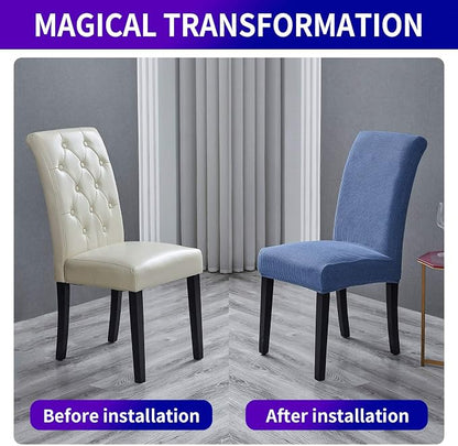 Stretch Chair Covers for Dining Room Set of 6, Removable Dining Room Chair Covers, Dining Chair Slipcovers Seat Protector, Great for Home and Banquet Decoration (Periwinkle Blue, 6 Pack)
