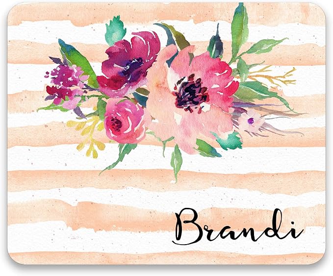 Floral mouse pad personalized office decor desk accessory gift for co-worker appreciation