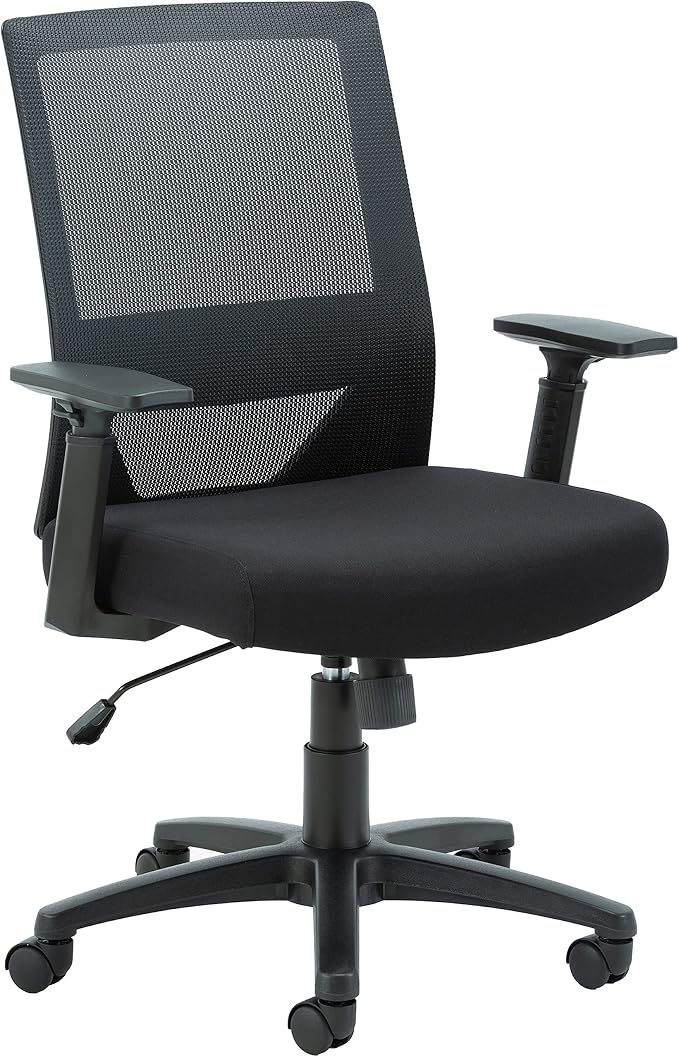 Lorell Mid-Back Mesh Task Chair, Black