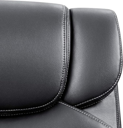Furmax Mid Back Executive Office Chair Swivel Computer Task Chair with Armrests,Ergonomic Leather-Padded Desk Chair with Lumbar Support