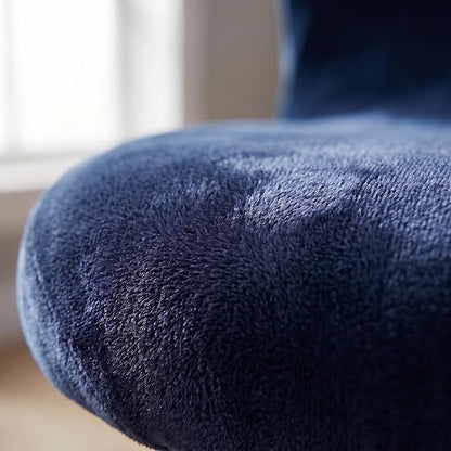 Deisy Dee Velvet Stretch Armless Office Chair Covers - Colorful Stretch Slipcover for Desk Chairs (Navy)