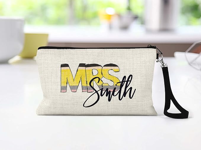 Personalized Teacher Mousepad and Coaster Desk Set Gift for Teachers Appreciation Back to School Classroom Decor Custom Handmade by The Painted Pug (Rainbow Crayon)