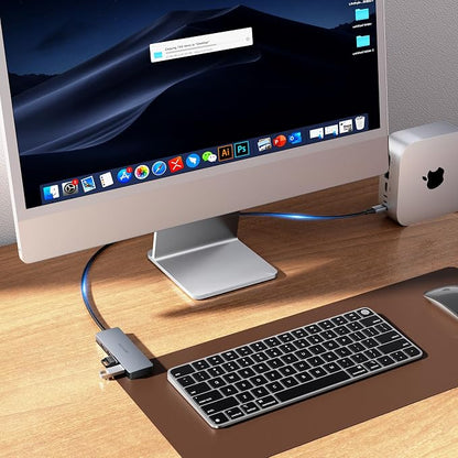 4FT USB C Hub 3.2 Multiport Adapter, 10Gbps Aluminium USB C to USB Hub with 2 USB-A & 2 Type-C Port, USB C Splitter for Thunderbolt, MacBook, Mac mini, Laptop, Desktop, etc.