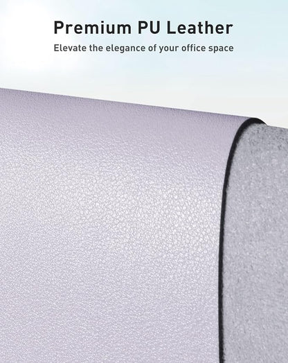 Aothia Faux Leather Desk Mat - Large Mouse Pad, Non-Slip PU Leather Blotter, Waterproof Writing Surface for Office and Home (Soft Lavender, 42" x 17")