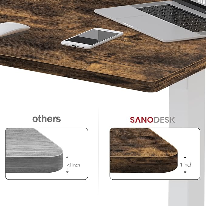 SANODESK Whole-Piece Particle Board Table Top for Standing Desk and Home Office Desk DIY, 48x30x1 Inch Rustic Brown Desk Top
