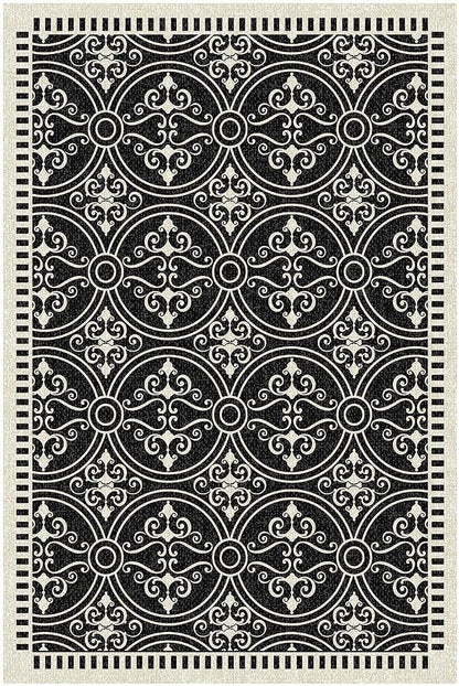 Latte&Fog 8x10 Area Rugs for Living Room, Large Vintage Washable Rug, Boho Non Slip Low Pile Carpet for Indoor Bedroom, Dining Room, Office, Dorm, Classroom, Farmhouse and Kids Room