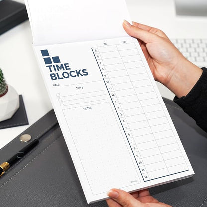 Time Blocking Planner (11.7" x 8.3"), Daily Time Box, Best ADHD Tool, Undated Daily Schedule Organizer, Daily Planner Notepad, Hourly Planner For Office Productivity, To Do List Notepad.
