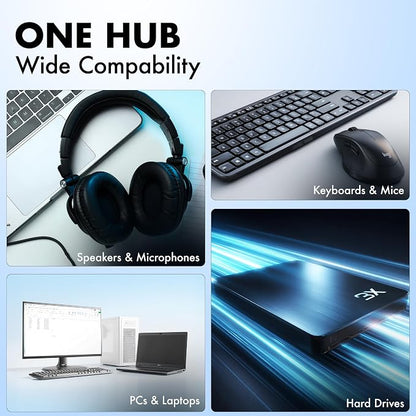Type C to 4 in 1 Type C Hub, Wozoyo 4XType C 5 Gbps, Data Transfer Upto 5Gbps, Plug & Play, Multiport Type C Hub with 30cm Cable, Compatible with MacBook, Tablet, Smartphones and Type C Devices