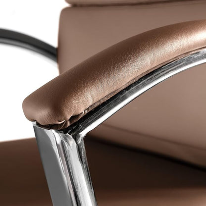 Bush Home Somerset High Back Leather Executive Office Chair in Saddle Tan