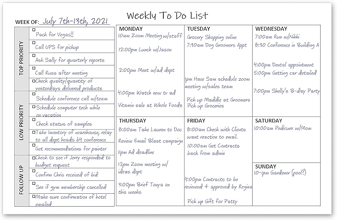 Life Charge Weekly TO DO List Notepads (2 Pack, 50 Pages Each) Task Pad Planner w/Daily Checklist, Priority ToDo & Note Sections. Desk Notebook Pad to Organize Office. 8.5 X 5.5, A5 Sheets.