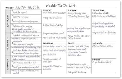 Life Charge Weekly TO DO List Notepads (2 Pack, 50 Pages Each) Task Pad Planner w/Daily Checklist, Priority ToDo & Note Sections. Desk Notebook Pad to Organize Office. 8.5 X 5.5, A5 Sheets.