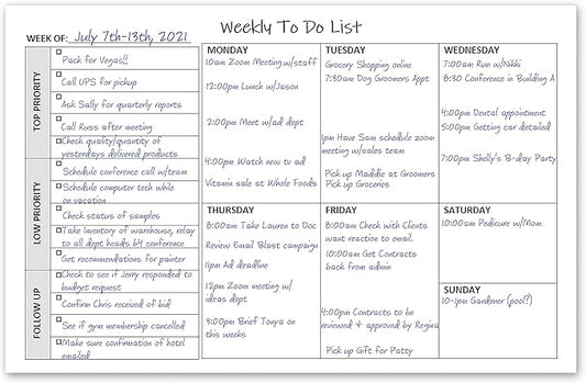 Life Charge Weekly TO DO List Notepads (2 Pack, 50 Pages Each) Task Pad Planner w/Daily Checklist, Priority ToDo & Note Sections. Desk Notebook Pad to Organize Office. 8.5 X 5.5, A5 Sheets.