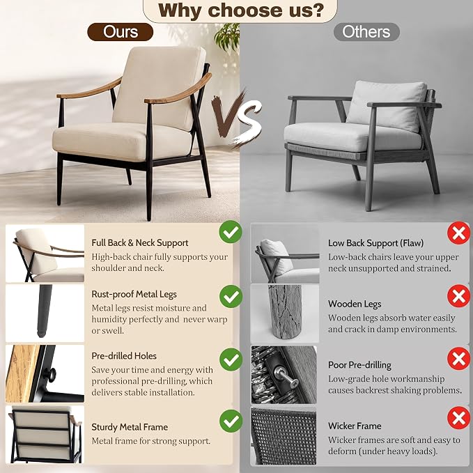 RNKSFX Modern Accent Chair for Living Room Bedroom Mid Century Arm Chair Upholstered Office Accent Chair Comfy Waiting Room Chair with Metal Frame, Beige