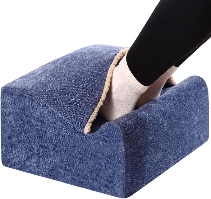 Keep Warm Foot Stool Foot Rest for Under Desk At Work | Office Footrest with Warm Feet Pocket,Ergonomic Under Deskfoot stool Stool for Office Chair & Back &Pain Relief blue+
