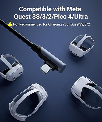Syntech Link Cable 26 FT with Signal Booster Compatible with Meta/Oculus Quest 3, Quest2/Pro/Pico4 Accessories and PC/SteamVR, High Speed Data Transfer, USB 3.0 to USB C Cable for VR Headset, Black