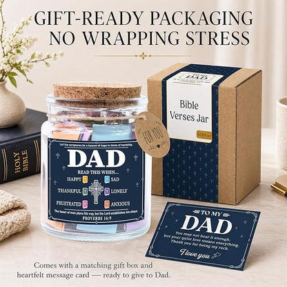 Father Day Gift for Dad, Bible Verse Jar for Dad, Christian Gifts for Men, First Father Day Gift from Son, Daughter