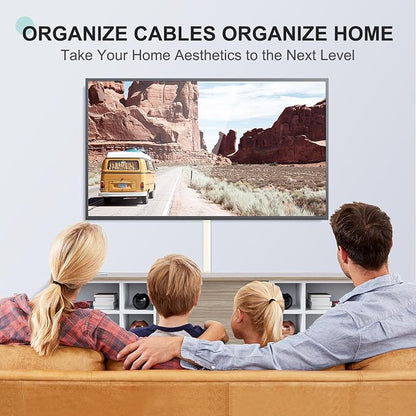 Delamu Beige Cord Hider, 236in Cord Covers for 3-4 Wires on Wall, Beige Cable Hider Wire Covers for Cords, Wire Hiders for TV on Wall, TV Cord Hider Wall to Hide Wires, 15x L15.7 W1.18 H0.6in