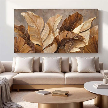 Oversized Canvas Wall Art Decor Wall Art Pictures for Living Room Botanical Wall Art paintings Artwork for Wall Decor Brown Modern Wall Art Decor Artwork for walls Bedroom Office 35" X 70" Wall Decor
