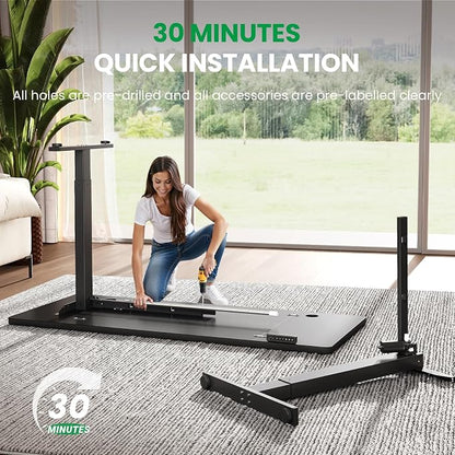 SIAGO Electric Standing Desk Adjustable - 48 x 24 Inch Sit Stand up Desk with Cable Management - 3 Memory Preset Adjustable Height Table
