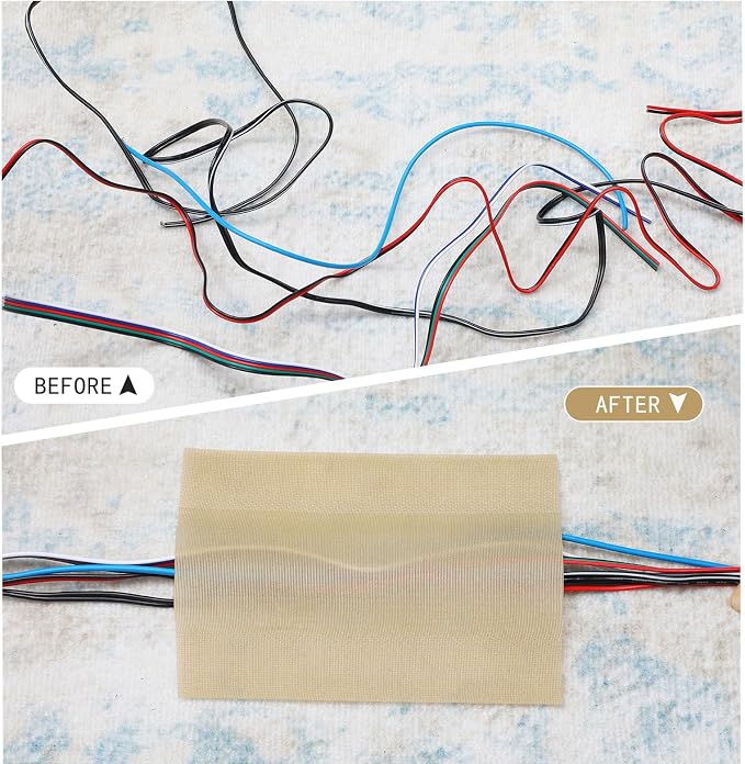 WILLBOND Carpet Cord Cover Cable Protector Floor Cover Cable Protector Management Only for Commercial Office Carpet(39.37 ft,Khaki)