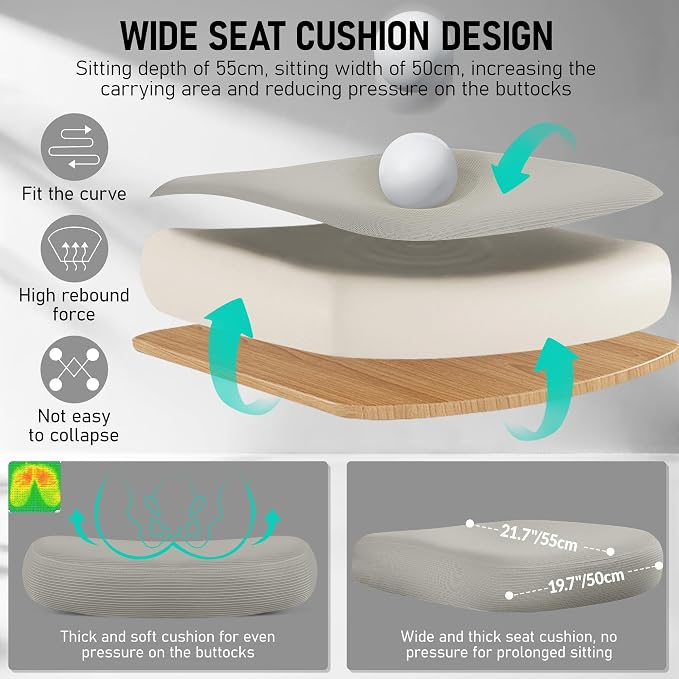 BESTFAIR High Back Ergonomic Office Chair, Breathable Mesh Desk Chair with Lumbar Support, Adjustable Headrest, Flip-up Armrests, Computer Gaming Chair, (LightGray)