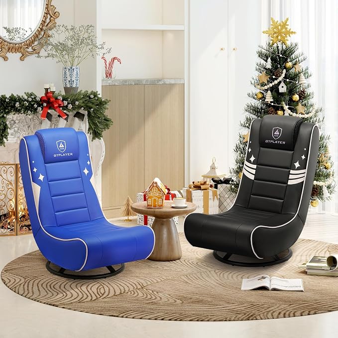 GTPLAYER Floor Gaming Chair Foldable Swivel Floor Chairs for Kids Boys Comfy Video Game Seat with 360° Multipurpose for Gamers, Bedroom or Game Room