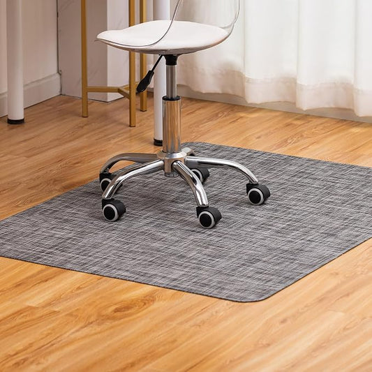 BARoyal Office Chair Mat for Hardwood Floor Under Desk Computer Rolling Chair Mat for Wood/Tile Floor Non-Slip Heavy Duty Desk Rug PVC Plastic Hard Floor Protector 36" x 48"(Gravel)