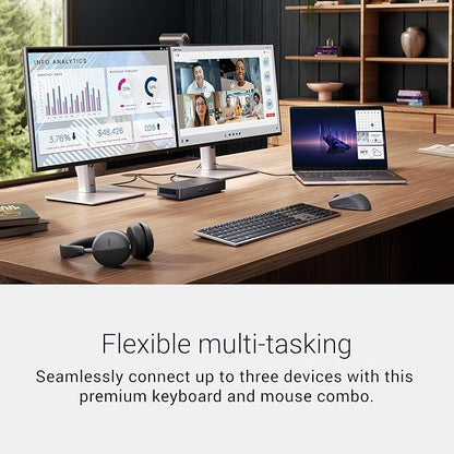Dell Premium Wireless Keyboard and Mouse - KM720 - USB wireless receiver, 12 programmable keys of F1-F12, Mouse Buttons Qty 7, DPI. 1000, 1600 (default), 2400, 4000, Advanced Exchange Service - 1 year