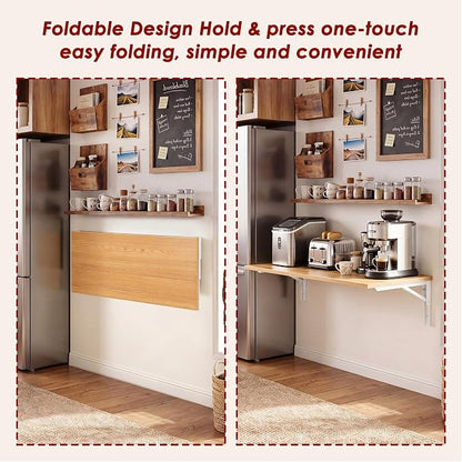 Need Fold Wall Mounted Workbench Folding Wall Table Length 47.2" Width 20" Perfect Addition to Garage & Shed/Home Office/Laundry Room/Home Bar/Kitchen & Dining Room