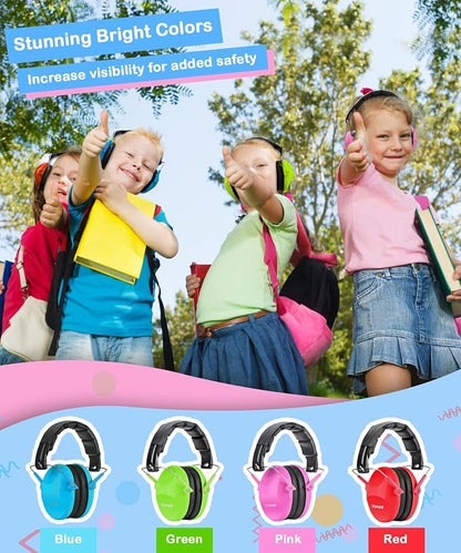ZOHAN 032 Kids Noise Cancelling Headphones - 25dB NRR Kids Ear Protection, Hearing Protection Safety Ear Muffs for School Monster Truck Fireworks Traveling Studying Concerts Autism - Blue