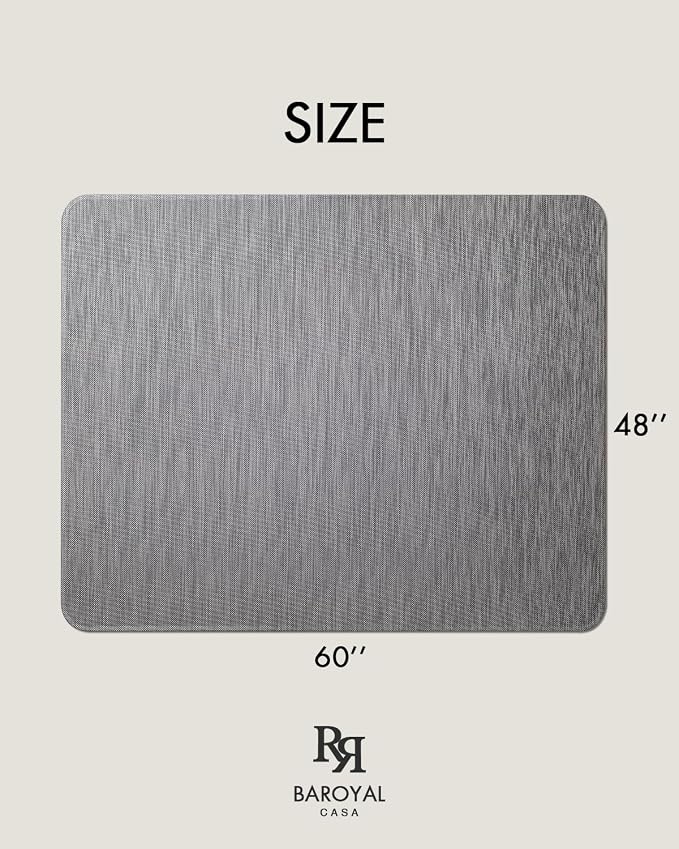 Baroyal Office Chair Mat for Hardwood Floor Under Desk Computer Rolling Chair Mat for Wood/Tile Floor Non-Slip Heavy Duty Desk Rug PVC Plastic Hard Floor Protector 48" x 60" (Gray)