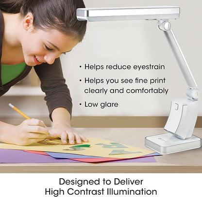 OttLite 13W Slimline Desk Lamp - Home, Office, Bedroom, or Reading (White)