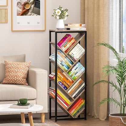 Cutogxon Tree Bookshelf - 9 Tier Floor Standing Tree Bookshelf for Hardcover Books, Small Bookshelf for Small Spaces Bookshelves Wooden Book Storage Organizer Shelves for Bedroom Living Room