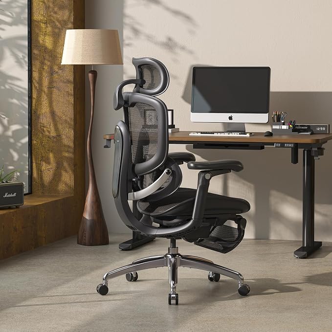SIHOO Doro C300 Pro V2 Ergonomic Office Chair with Footrest & Full-Body Adaptive Support, 8D Armrests & Breathable Mesh, Comfy High Back Desk Chair for Long Hours, 135° Recline,2 Packs, Jet Black