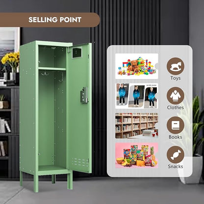 BUTISOW Metal Kids Locker,Metal Cabinet Storage Lockers,Lockable for Employees with Door,54" Height Steel Locker,Lockable Steel Locker for Children's Room, Playroom, School,Gym