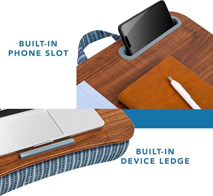 LAPGEAR Designer Lap Desk 2-Pack with Storage Basket, Phone Slot & Device Ledge – Arrow Stripes – Fits Laptops up to 15.6" – Style No. 70411