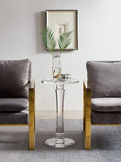 Artmaze Clear Acrylic End Table,Drink Table,for Office, Living Room and Bedroom, 15x15 inch，25.2 inch High