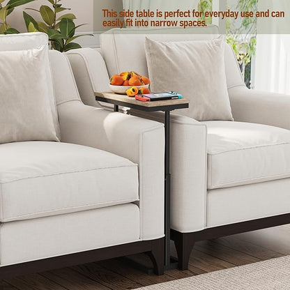 TUTOTAK End Table, Side Table, Tall Couch Table, Sofa Table, Living Room, Bed Room, Greige TB01BG0832