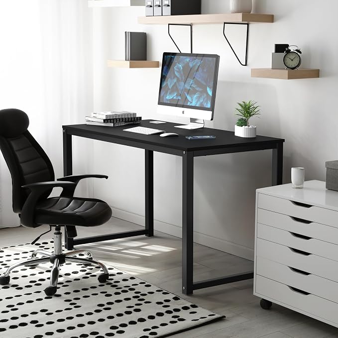 SHW 48-Inch Commercial-Grade Office Computer Desk, Black | Commercial-Grade