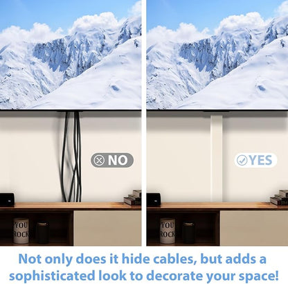 Wire Cover for Wall Mount TV, 32in (2X L16in) Wall Cord Cover, X-Large TV Cable Hider Hide Cords Wall Mounted TV, Cord Hider Wall, Wall Cable Cover Cable Raceway Beige W1.54in x H0.75in