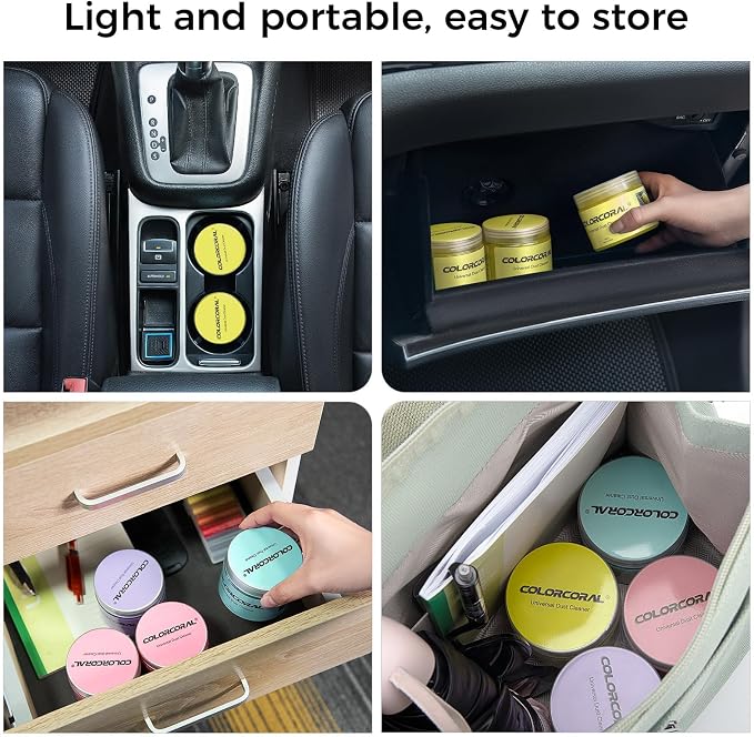 COLORCORAL Universal Cleaning Gel for Office Electronic Products Keyboard Cleaner Dust Cleaning Gel for Car Interior Cleanings,Car Putty Reusable Slime goo, Magic Cleaning Putty for Vehicle Vents