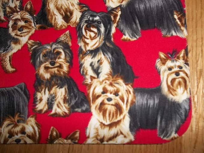 Mouse Pad Yorkie Yorkshire Dogs Handmade Gift Office Decor Desk Accessory Rectangle Mousepad Computer Mouse Pad Mat with Cotton Material and Non-Slip Rubber Base